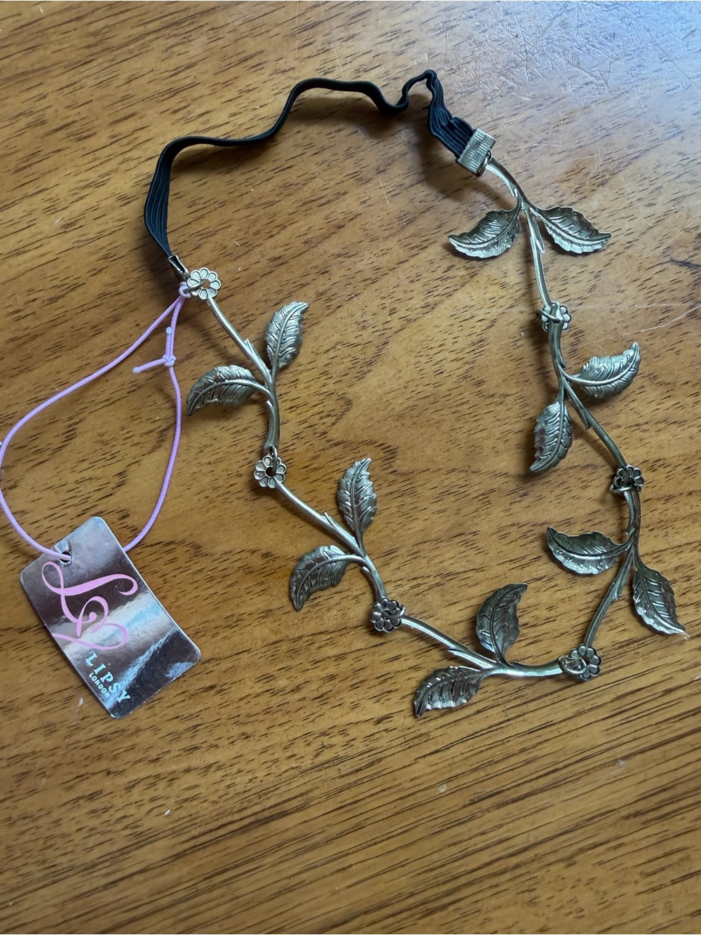 Lipsy Limited Metallic Gold Leaf and Flower Headband